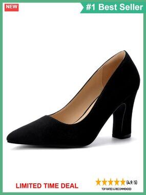 Women's Closed Toe Heel Pump Shoes 3IN Block Heel